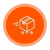 a package moving on wheels